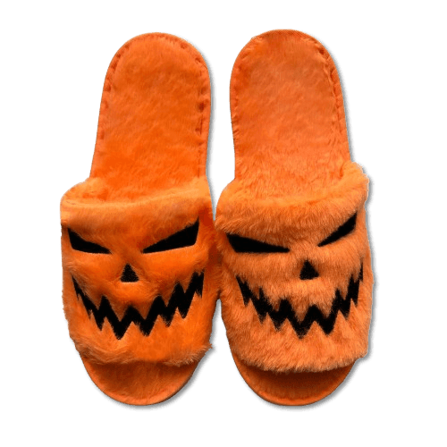 Spooky Duo: Haunted Socks & Pumpkin Slippers